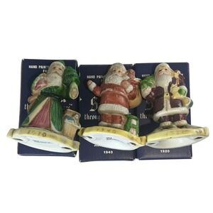 Santa Through the Years Figurines - 1910, 1920, 1940‎ Hand Painted Holiday Set
